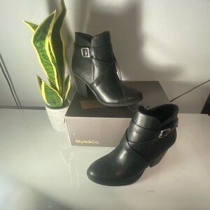 Style & Co. Sleek Black Ankle‎ Booties
